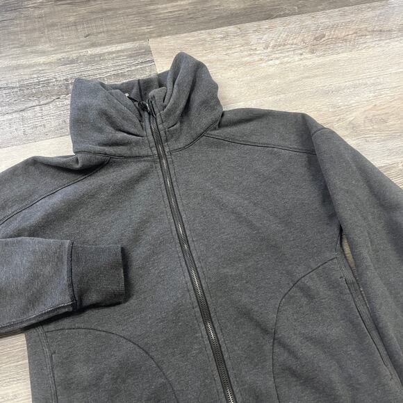 Lululemon Hug it Out Dark Gray Womens 8 Full Zip Sport Fleece Activewear Jacket‎ - Picture 2 of 8